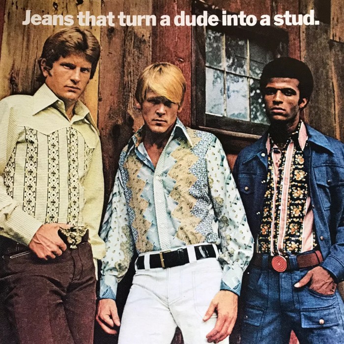 Men's fashion in the 70s